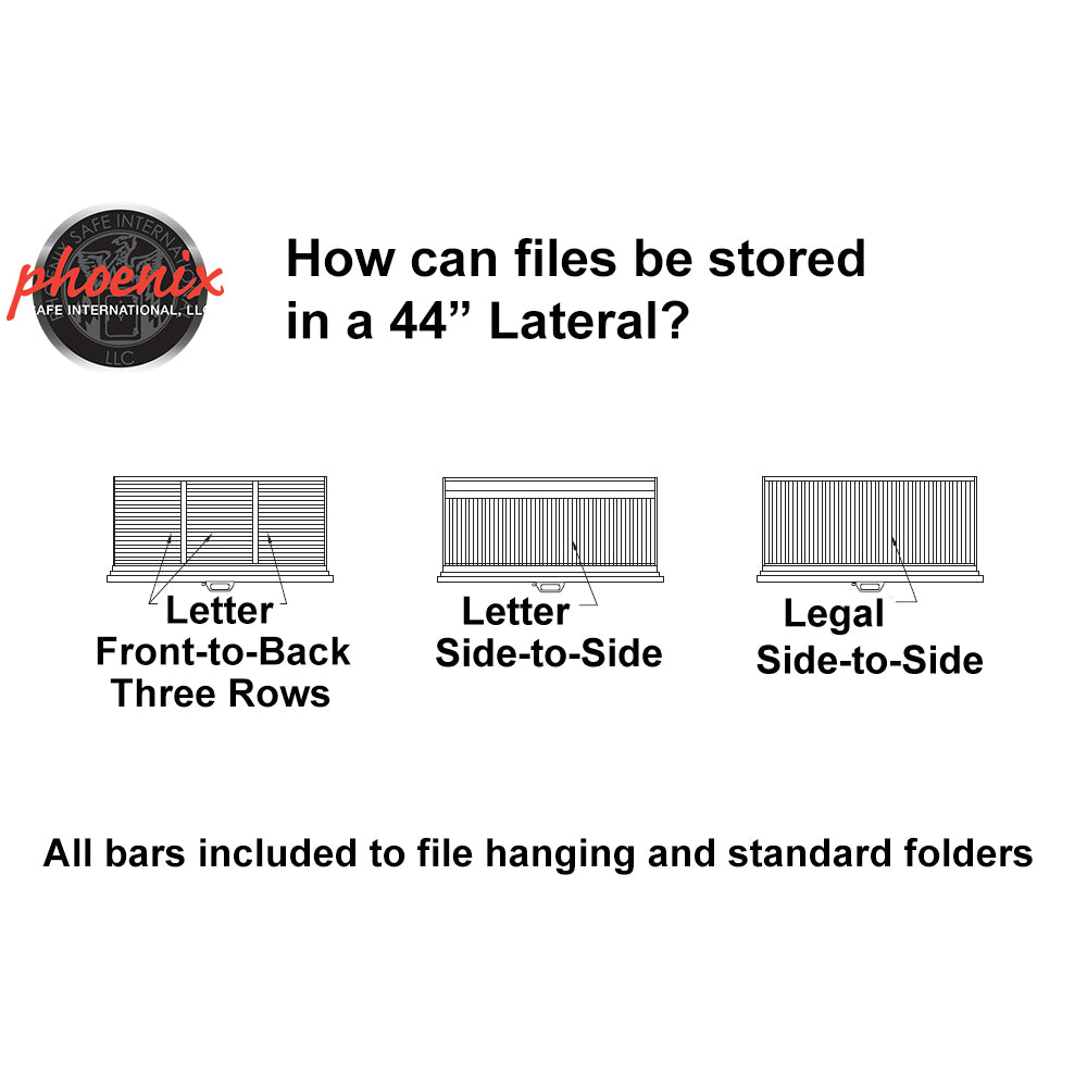 How your files will fit in a 44-inch lateral cabinet